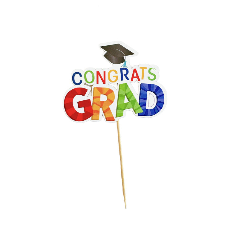 Wholesale 5PCS/PACK Graduation Season Acrylic Paper Cake Card Decoration